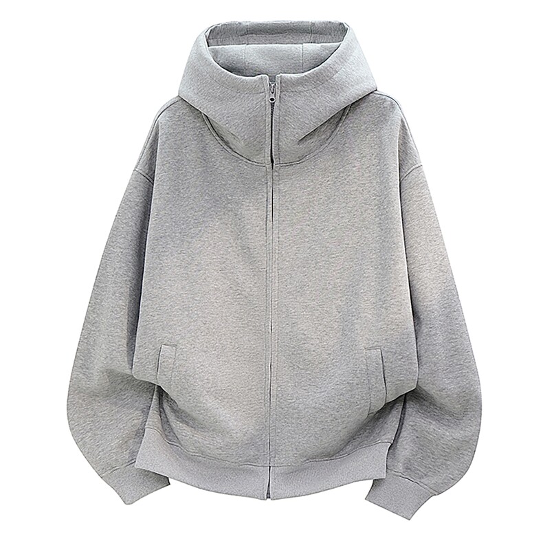 重磅全棉420克boxy短款连帽卫衣双拉链开衫外套男RH5359-P65,女装短外套,星座610B-1