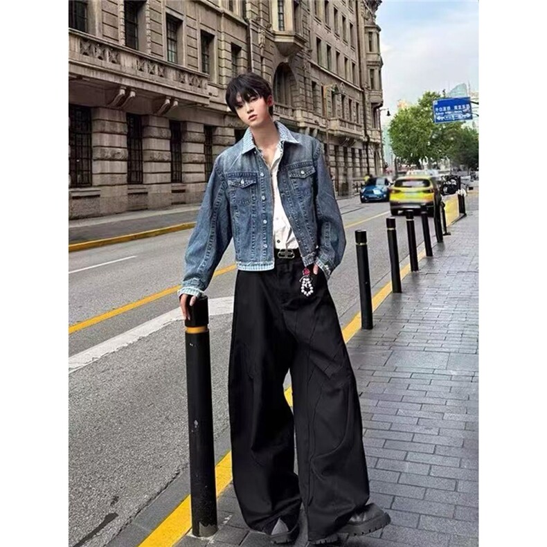 网图J99蓝色P60白色P55假两件夹克S-3XL,男装夹克,星座506A