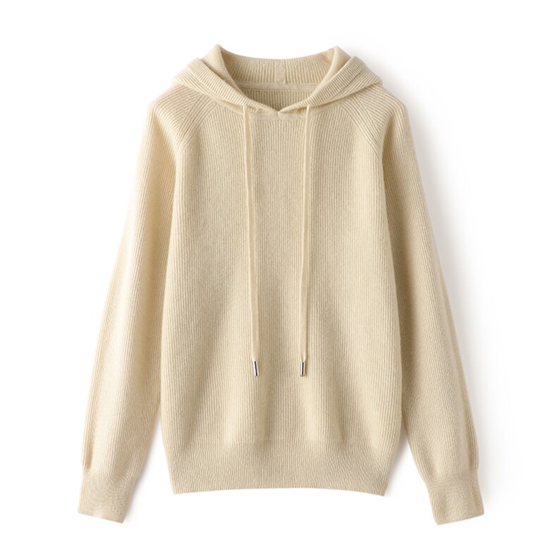 2025年秋季时尚百搭通勤简约休闲连帽羊绒衫，女装羊绒衫，玖雪绒羊绒