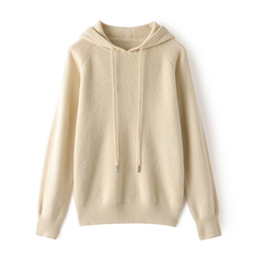 2025年秋季时尚百搭通勤简约休闲连帽羊绒衫，女装羊绒衫，玖雪绒羊绒