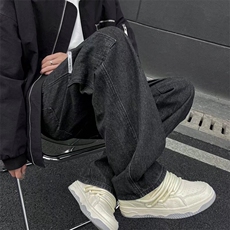 美式复古牛仔裤男高街宽松直筒裤休闲裤子1001-1-NK6119-P36，男装牛仔裤，星座1001-1
