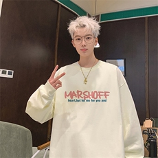 已注册港风纯棉260克高街抖音直播得物品质长袖T恤打底衫T4256P30，男装T恤，电商C408-1(原B339-1)