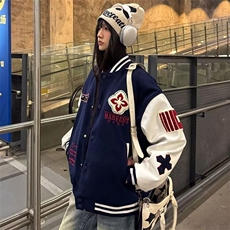棒球服外套男秋季新款运动美式保暖上衣宽松休闲开衫夹克JK10380，男装夹克，星座516A