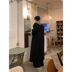 大货加长款~美式cleanfit男士中长款过膝毛呢大衣外套Y987-P125，男装毛呢大衣，星座1004-3