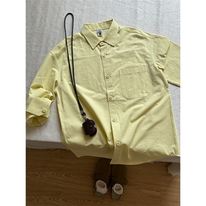 棉纯棉衬衫成衣水洗休闲衬衫男女宽松纯色衬衣 GC27-P35图片