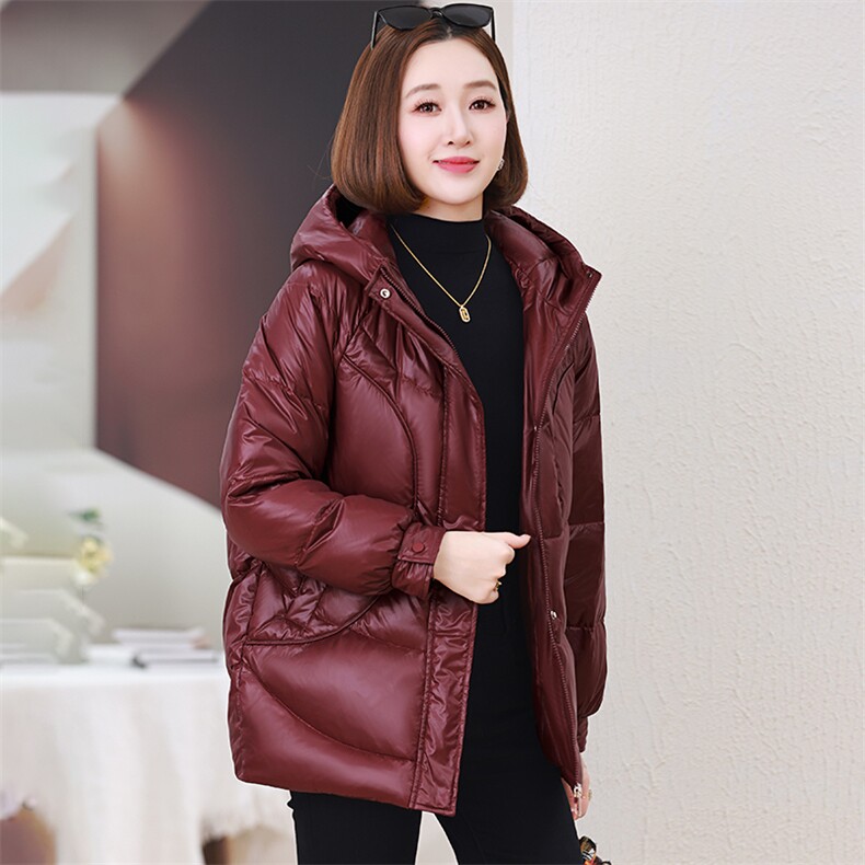 加厚保暖连帽羽绒棉服女2024冬新款中年妈妈宽松百搭洋气棉袄外套,女装羽绒服,婷思杰（原婷想服饰）