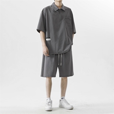 夏季清爽套装休闲时尚短袖短裤一套搭配夏天高端帅气TZ21-特批-70，男装休闲套装，星座718