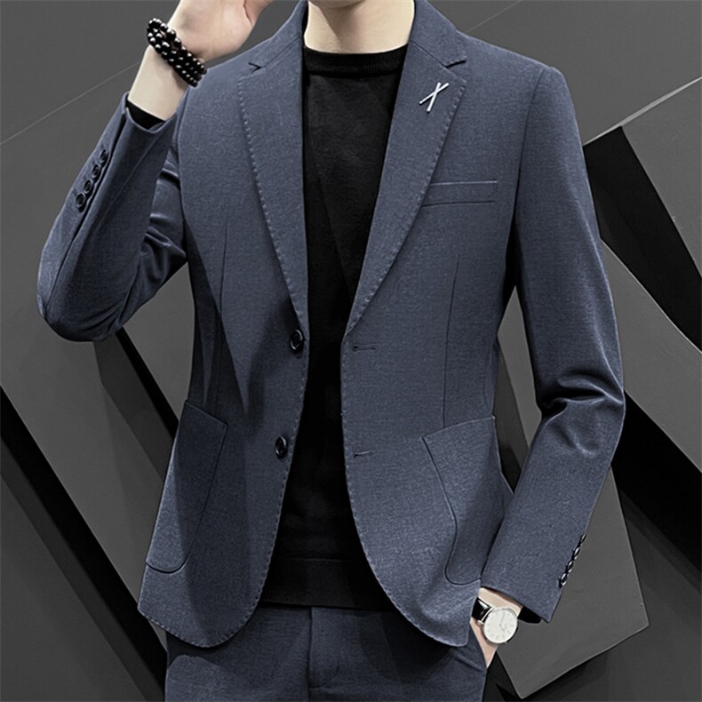 23春季新款男商务修身青少年西服时尚休闲单西外套A5201P160,男装西服,电商A355（原A415）