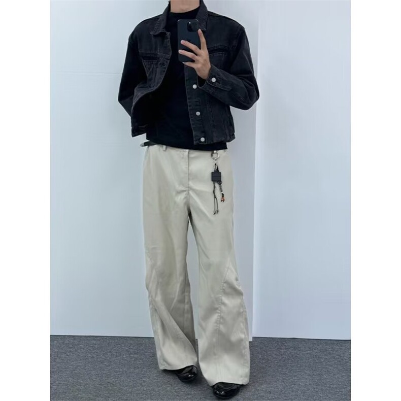 美式高街休闲裤百搭阔腿直筒裤痞帅复古水洗牛仔裤K9001-P57网图，女装牛仔裤，电商B245