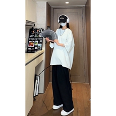 【现货】D232-T1001-P38控58大码高品质不规则设计感短袖，男装T恤，电商D232