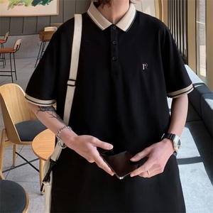 polo杉男韩版潮流拼色2026夏季新款ins宽松百搭帅气卫衣WB035-P30图片