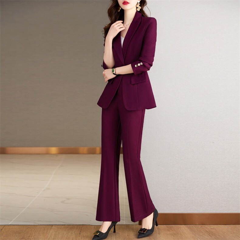 西装套装女高级感2023春秋时尚职业气质女神范休闲西服两件套正装,女装套装/套裙,韩然一族