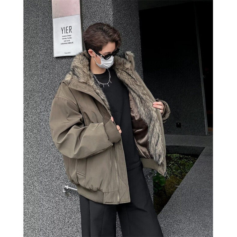 棉服外套男士韩版潮流毛毛保暖帅百搭2024冬季ins棉衣MF327-P126，男装棉衣，星座412-2