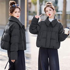 2025冬装新款简约时尚休闲翻领羽绒服，女装羽绒服，美沁
