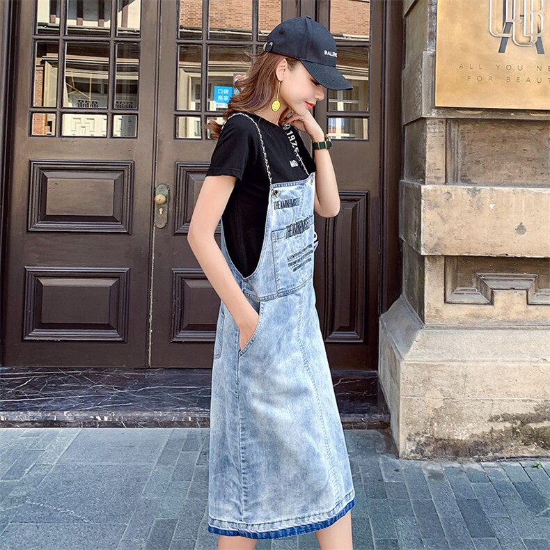 连衣裙背带牛仔舒适宽松2021年夏季简约百搭显瘦修身个性,女装连衣裙,钱塘布衣