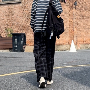 加绒卫裤 肌理感格纹休闲裤男2025 搭配卫衣毛衣日系裤子1030/P55图片