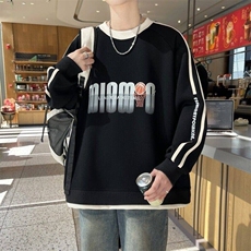 W25207-特P40港风学生青少年外套2026春秋时尚休闲卫衣男打底衫，男装卫衣，电商D310B