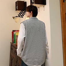 秋冬季新款休闲马甲针织毛衣背心无袖开衫圆领男潮牌MJ016-P40，男装背心/马甲，星座308B-2