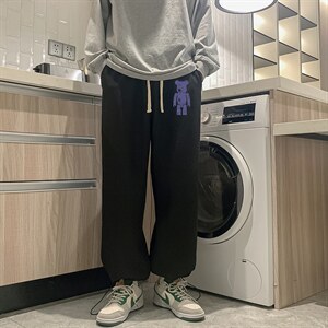 华夫格运动裤男大码抽绳休闲裤卫裤 HK78242-P35 加绒款P45图片