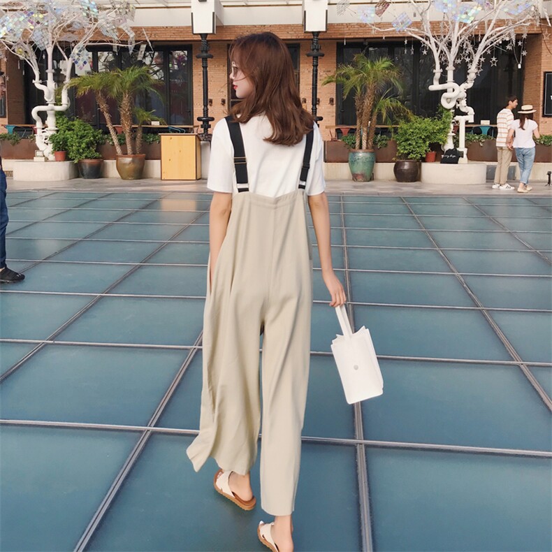 现货夏季韩版可调节背带宽松显瘦连体裤229-8856-P80控价138,女装连体裤,浙宝229
