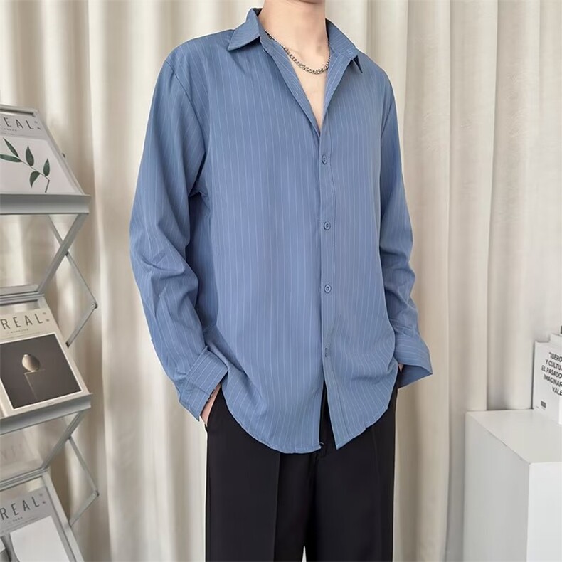 条纹衬衫男2023春秋季新款抗皱免烫商务休闲衬衣FT4P38,男装衬衫,星座1116-2