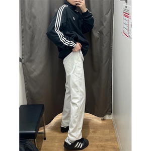 cleanfit白色牛仔裤男春美式高街vibe裤子微喇直筒裤C39-P45图片