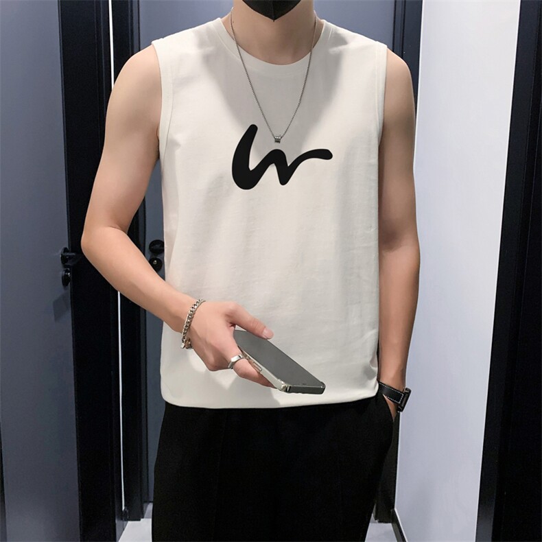 BX121 P25 39 男士运动休闲背心个性印花夏季无袖T恤 M-3XL图片