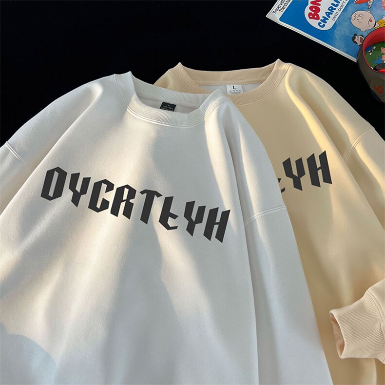卫衣男秋季新款港风宽松华棉复合牛奶丝圆领套头上衣WY570-P29图片