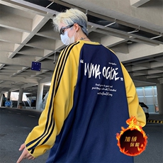 抖音得物供货提供视频秋冬重磅美式宽松织带圆领卫衣0754，男装卫衣，电商A486