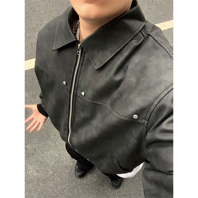 特P100 无差价冬季简约百搭时尚潮流夹棉外套-HY8322 男模外景图片