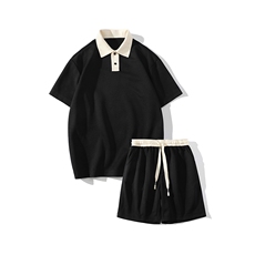 夏上新学生清新短袖半袖运动休闲Polo衫套装男女7808-P70控价98，男装Polo衫，电商A441