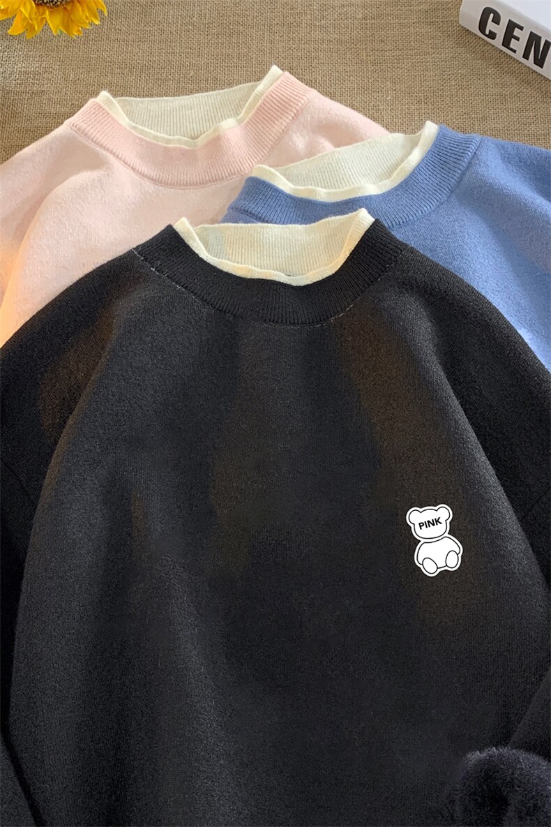 控78假两件毛衣男大码加绒针织衫男毛线衣M80292-P55加绒P70,男装针织衫/毛衣,电商A040