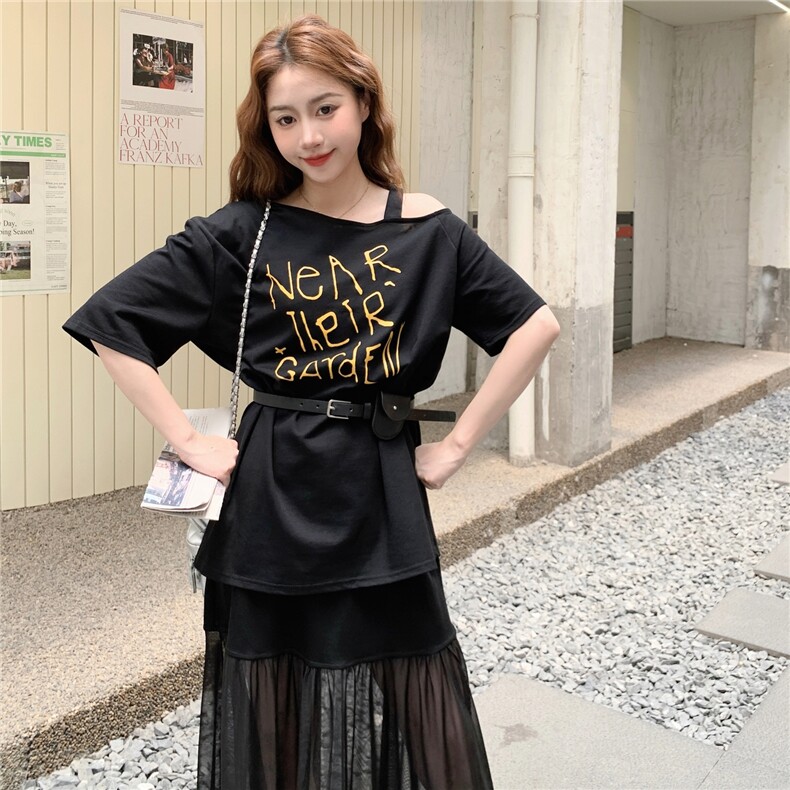 新款现货主推针织拼网纱二件套2590-P145-K208,女装套装/套裙,2C129