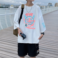 Q11178-P30春夏季七分袖t恤男大码五分袖男短袖中袖，男装T恤，电商A040