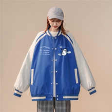 中性风23新款秋季新款时尚卡通印花夹克棒球服外套JK880P65控88，男装夹克，A247A