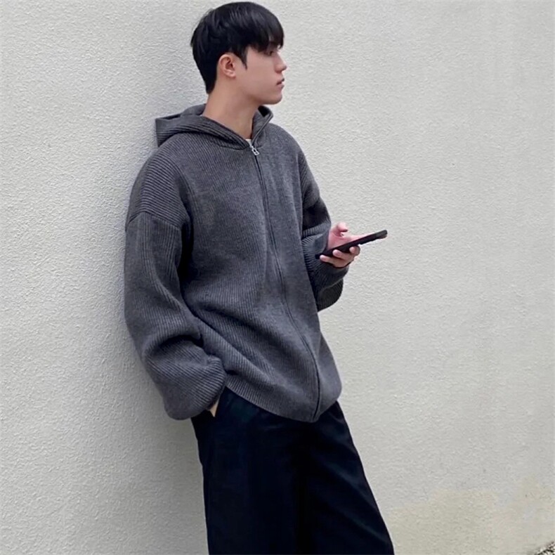 秋冬新款针织衫带帽开衫宽松毛衣外套,男装针织衫/毛衣,星座1212