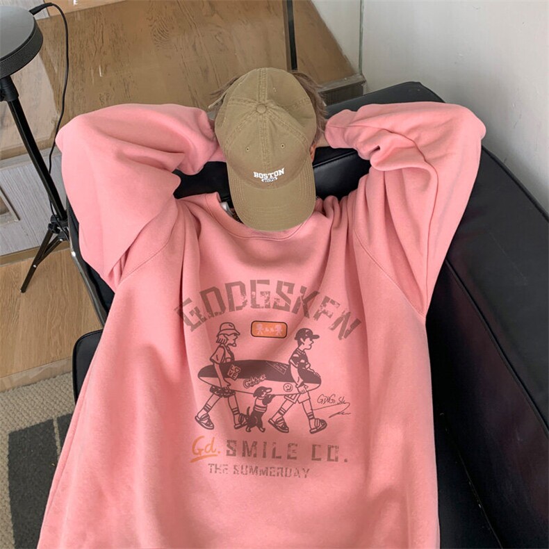 内景春季新款港风圆领卫衣男潮宽松百搭打底衫WY9094/P35加绒P45,男装卫衣,电商B316