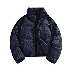 支持二开冬装加棉加厚立领棉服男女棉衣外套豹纹面包服M820-P75，男装棉衣，电商A441
