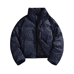 支持二开 冬装加棉加厚立领棉服男女棉衣外套豹纹面包服 M820-P75图片
