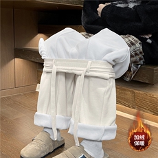冬季新款美式拼接灯芯绒腰绳加绒休闲裤B315-K25902JR-特p42控78，男装卫衣，电商B315