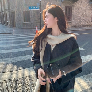 法式复古高级感双面羊绒大衣女秋冬赫本风小个子显瘦加厚呢子外套图片