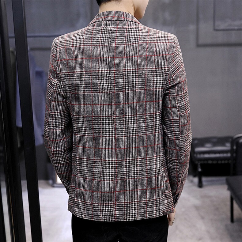 男装西服外套2023春秋季新款爸爸装上衣中年男士商务休闲条纹外套,男装西服,电商B212（原钱塘6029）