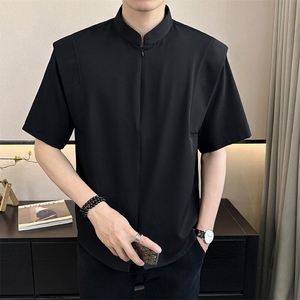 店主风~2025夏季立领假两件新中式衬衫  C275/P50图片