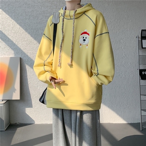 6XL-M 重磅刺绣连帽卫衣男高街套头打底上衣 WY47-P88图片