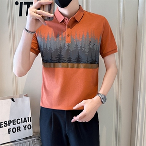 店主风社会小伙男士印花翻领POLO衫男休闲上衣301A-1/PL113/P53图片