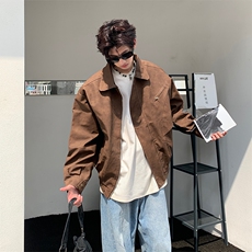 JK09-P98现货-秋冬新款男女宽松夹克外套时尚翻领皮夹克，男装夹克，电商B327