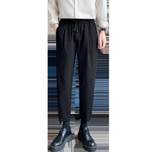 店主风休闲裤男修身垂感直筒休闲西裤男九分轻奢裤子男XK001-P58图片