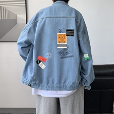 牛仔夹克男大码牛仔外套男茄克NJ77121-P60，男装夹克，电商A040