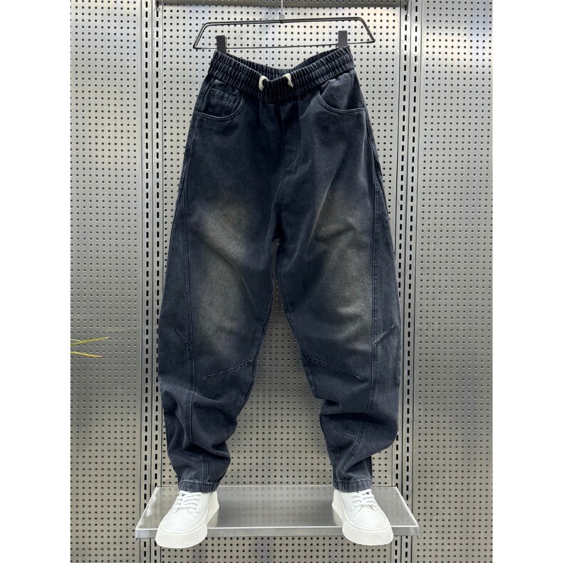 1506-1/KT11831/P512026新款修身小脚牛仔裤男士蓝色水洗束脚裤图片