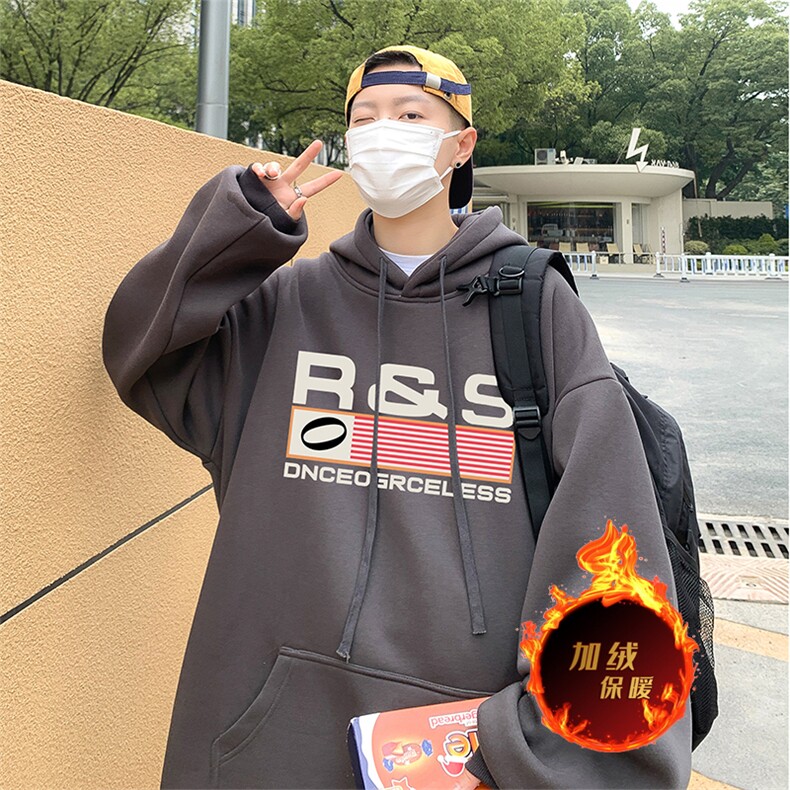 500克重磅冬季美式加绒加厚卫衣外套DL1722常规特P35加绒特40图片